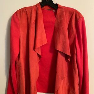 Ellie Tahari Light Coral Suede Jacket